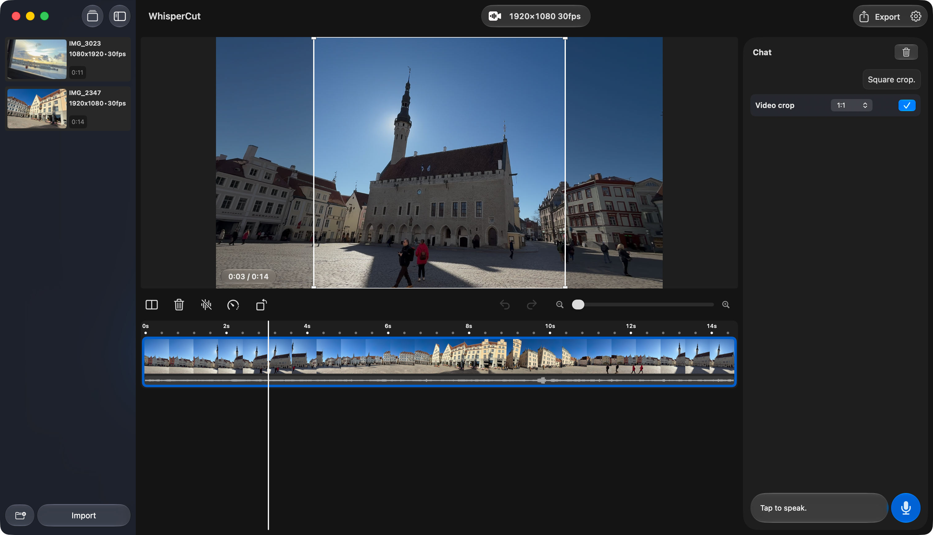 WhisperCut app screenshot