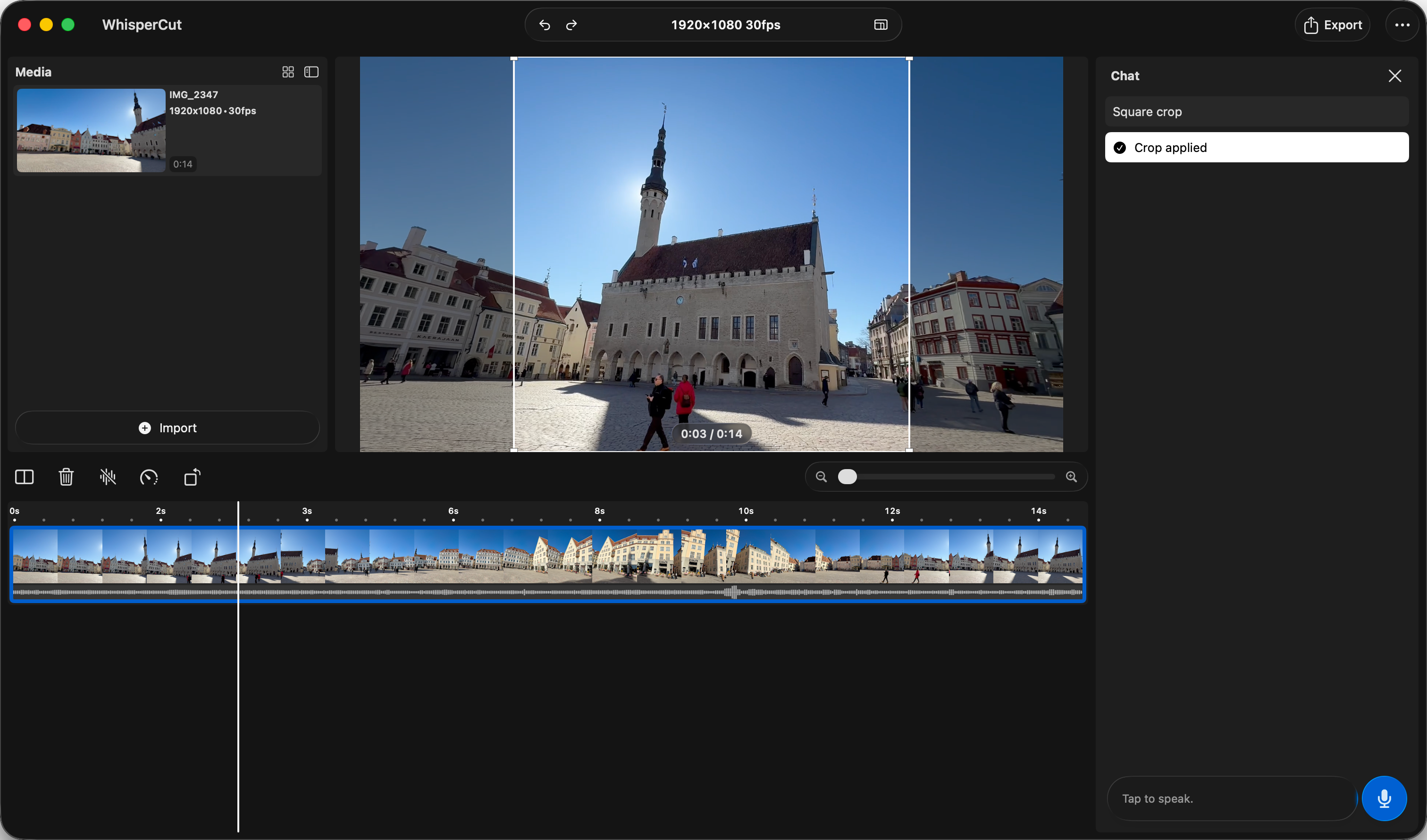 WhisperCut app screenshot
